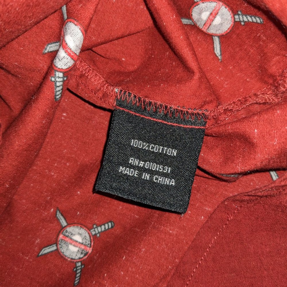 Marvel Deadpool Print Button Down Shirt Size Xl - image 5